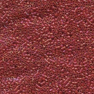 DB 162, Red Opaque AB - Miyuki Delica Beads, Size 11, 5 grams - Miyuki Delica & Seed Beads - Rainbow - Wholesale and Retail