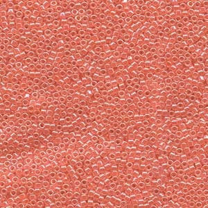 DB 235, Salmon Luster Crystal Lined - Miyuki Delica Beads, Size 11, 5 grams - Japanese Seed Beads - Wholesale & Retail