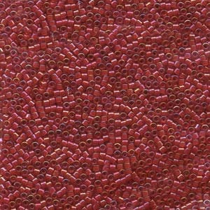 DB 296, Red Cranberry AB - Miyuki Delica Beads, Size 11, 5 grams - Miyuki Delica & Seed Bead - Inside Color Dyed - Wholesale and Retail