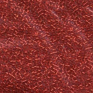 DB 602, Silver Lined Red Dyed - Miyuki Delica Beads Size 11, 5 grams - Seed Beads - Japanese Red Glass - Retail & Wholesale