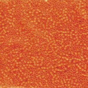 DB 744, Matte Transparent Orange - Miyuki Delica Beads - Size 11 - 5 grams - Japanese Cylinder Seed Beads - Retail & Wholesale