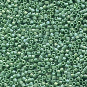 DB 2311, Frosted Opaque Glazed Rainbow Green- Miyuki Delica Beads - Size 11 - 5 grams - Japanese Cylinder Seed Beads - Wholesale & Retail