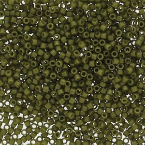 DB 2357, Duracoat Opaque Army Green - Miyuki Delica Beads - Size 11 - 5 grams - Japanese Cylinder Glass  Seed Beads - Wholesale & Retail