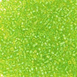 DB 2376, Inside Color Lined Limeade Dyed - Miyuki Delica Beads - Size 11 - 5 grams - Japanese Cylinder Seed Beads - Wholesale & Retail