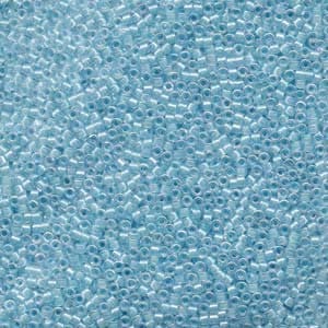 DB 57, Lined Sky Blue AB - Miyuki Delica Beads, Size 11, 5 grams - Miyuki Delica & Seed Beads - Color Lined - Wholesale and Retail