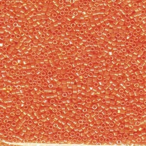 DB 161, Orange Opaque AB - Miyuki Delica Beads, Size 11, 5 grams - Miyuki Delica & Seed Beads - Rainbow - Wholesale and Retail