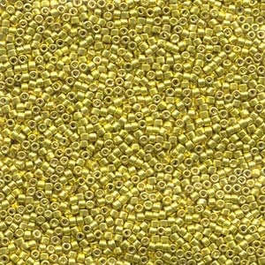 DB 424, Galvanized Dyed Dark Yellow - Miyuki Delica Beads, Size 11, 5 grams - Seed Bead - Retail & Wholesale