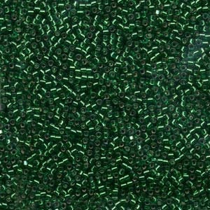 DB 605, Silver Lined Emerald, Miyuki Delica Beads - Size 11 - 5 grams - Japanese Cylinder Seed Beads - Retail & Wholesale