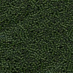 DB 797, Dyed Opaque Matte Olive - Miyuki Delica Beads - Size 11 - 5 grams - Japanese Cylinder Seed Beads - Retail & Wholesale