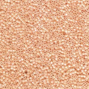 DB 1502, Opaque Lt. Peach AB - Miyuki Delica Beads - Size 11 - 5 grams - Japanese Cylinder Seed Beads - Wholesale & Retail