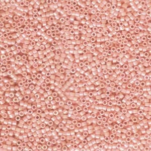 DB 1503, Opaque Lt. Salmon AB - Miyuki Delica Beads - Size 11 - 5 grams - Japanese Cylinder Seed Beads - Wholesale & Retail