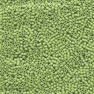 DB 1585, Matte Opaque Avocado - Miyuki Delica Beads - Size 11 - 5 grams - Japanese Cylinder Seed Beads - Wholesale & Retail - Green