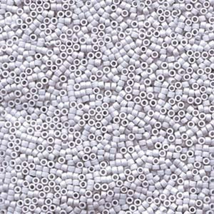 DB 1589, Matte Opaque Ghost Gray - Miyuki Delica Beads - Size 11 - 5 grams - Japanese Cylinder Seed Beads - Wholesale & Retail