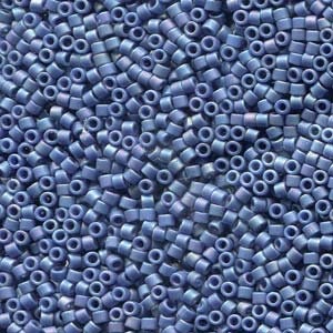 DB 2317, Frosted Opaque Glazed Rainbow Nebula Blue - Miyuki Delica Beads - Size 11 - 5 grams - Japanese Cylinder Glass  Seed Beads