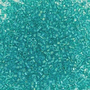 DB 2380, Fancy Lined Teal Green - Miyuki Delica Beads - Size 11 - 5 grams - Japanese Cylinder Glass  Seed Beads - Wholesale & Retail
