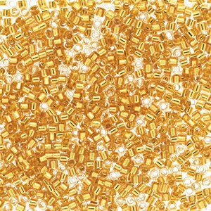 DB 2521, Gold Plated Lined Royal - Miyuki Delica Beads - Size 11 - 5 grams - Japanese Cylinder Glass Seed Beads - Wholesale & Retail