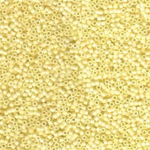 DB 1521, Matte Opaque Pale Yellow AB - Miyuki Delica Beads - Size 11 - 5 grams - Japanese Cylinder Seed Beads - Retail & Wholesale