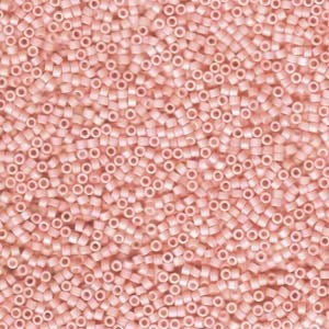 DB 1523, Opaque Matte Light Salmon AB - Miyuki Delica Beads - Size 11 - 5 grams - Japanese Cylinder Seed Beads - Retail & Wholesale