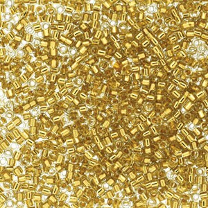 DB 2525, 24K Gold Lined Honey - Miyuki Delica Beads - Size 11 - 5 grams - Japanese Cylinder Seed Beads - Wholesale & Retail