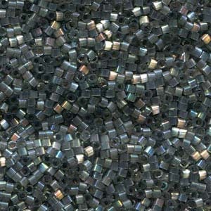 DB 1872 Dark Smoke Gray AB Silk Inside Dyed - Miyuki Delica Beads - Size 11 - 5 grams - Japanese Cylinder Seed Beads - Retail & Wholesale