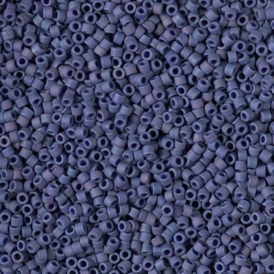 DB 2319, Frosted Opaque Glazed Rainbow Navy Blue - Miyuki Delica Beads - Size 11 - 5 grams - Japanese Cylinder Glass Seed Beads