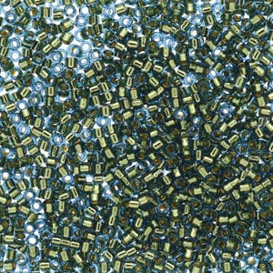 DB 2523, - 24K Gold Lined Sea Green Dutch - Miyuki Delica Beads - Size 11 - 5 grams - Japanese Cylinder Seed Beads - Wholesale