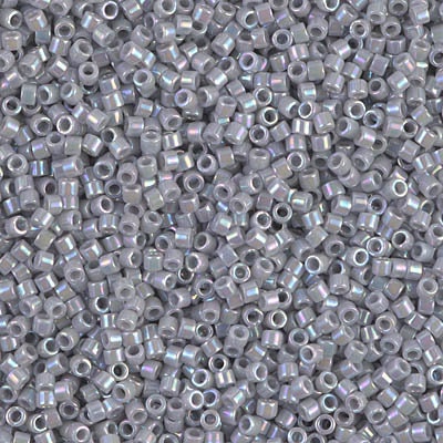 DB 1579, Ghost Gray, AB, Opaque - Miyuki Delica Beads - Size 11 - 5 grams - Japanese Cylinder Seed Beads - Retail & Wholesale