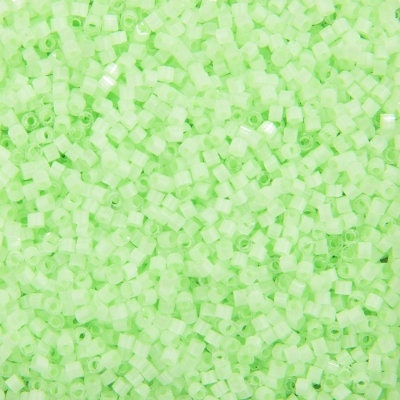 DB 1858, Luminous Bright Lime Satin - Miyuki Delica Beads - Size 11 - 5 grams - Japanese Cylinder Seed Beads - Retail & Wholesale