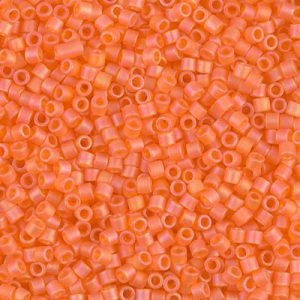 DB 855, Matte Orange AB - Miyuki Delica Beads - Size 11 - 5 grams - Japanese Cylinder Seed Beads - Retail & Wholesale