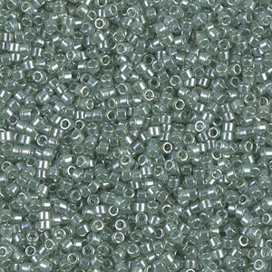 DB 1484, Transparent Lt. Moss Green Luster - Miyuki Delica Beads - Size 11 - 5 grams - Japanese Cylinder Seed Beads - Wholesale & Retail