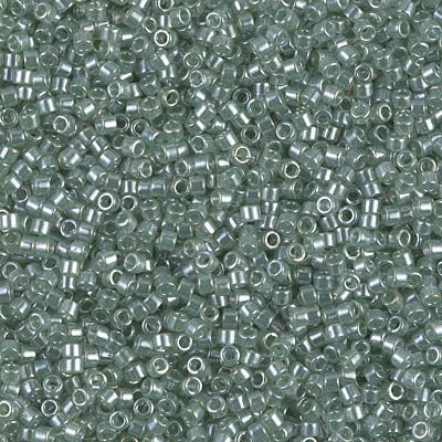 DB 1484, Transparent Lt. Moss Green Luster - Miyuki Delica Beads - Size 11 - 5 grams - Japanese Cylinder Seed Beads - Wholesale & Retail