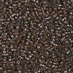 DB 1710, Dark Copper, Peridot Lined - Miyuki Delica Beads - Size 11 - 5 grams - Japanese Cylinder Seed Beads - Retail & Wholesale