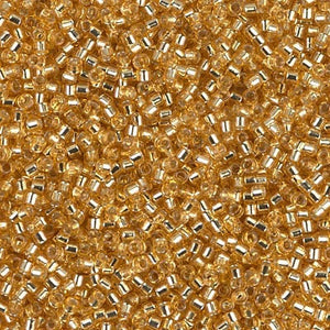 DB 42, Silver Lined Gold - Miyuki Delica Beads, Size 11, 5 grams - Miyuki Delica & Seed Beads - Wholesale and Retail
