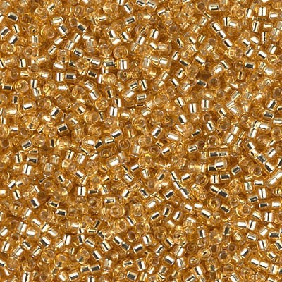 DB 42, Silver Lined Gold - Miyuki Delica Beads, Size 11, 5 grams - Miyuki Delica & Seed Beads - Wholesale and Retail