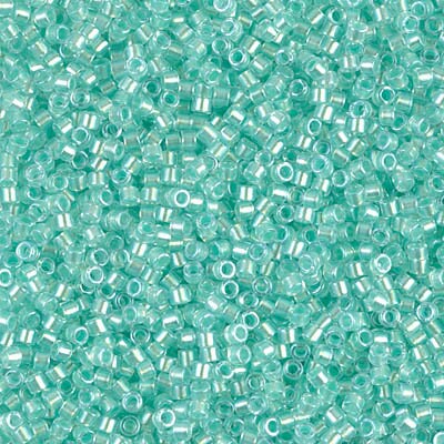 DB 1707, Light Mint Pearl Lined - Miyuki Delica Beads - Size 11 - 5 grams - Japanese Cylinder Seed Beads - Retail & Wholesale