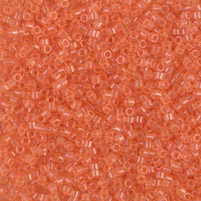 DB 1411, Tangerine-Transparent - Miyuki Delica Beads - Size 11 - 5 grams - Japanese Cylinder Seed Beads - Retail & Wholesale