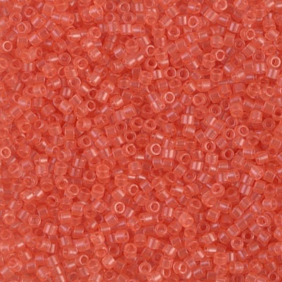 DB 1412, Pink Grapefruit-Transparent - Miyuki Delica Beads - Size 11 - 5 grams - Japanese Cylinder Seed Beads - Retail & Wholesale