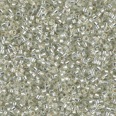 DB 1431, Light Celery Green-Silver Lined-Transparent - Miyuki Delica Beads - Size 11 - 5 grams - Japanese Cylinder Bead - Retail & Wholesale
