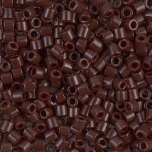 DB 734, Opaque Chocolate Brown - Miyuki Delica Beads - Size 11 - 5 grams - Japanese Cylinder Seed Beads - Retail & Wholesale