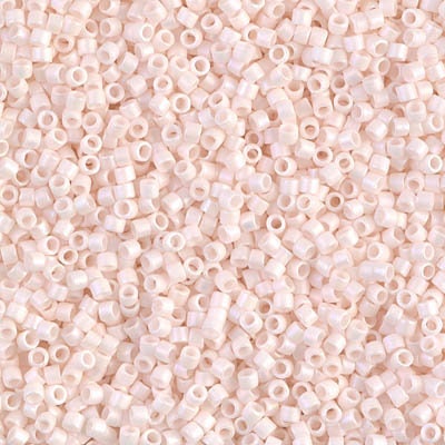 DB 1520, Matte Opaque Bisque White AB - Miyuki Delica Beads - Size 11 - 5 grams - Japanese Cylinder Seed Beads - Wholesale & Retail