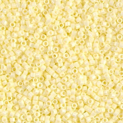 DB 1491, Opaque Pale Yellow - Miyuki Delica Beads - Size 11 - 5 grams - Japanese Cylinder Seed Beads - Wholesale & Retail