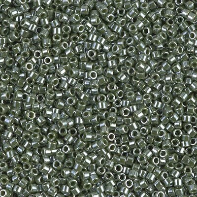 DB 1566, Opaque Avocado Green Luster - Miyuki Delica Beads - Size 11 - 5 grams - Japanese Cylinder Seed Beads - Wholesale & Retail