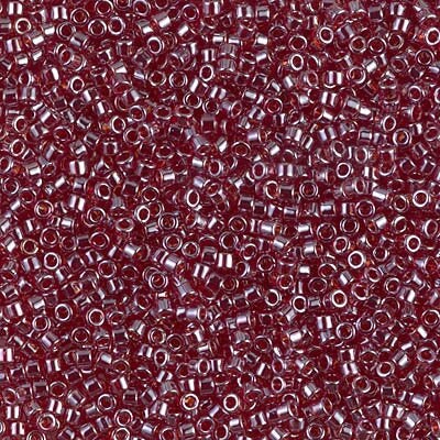 DB 1222, Transparent Dark Cranberry Luster - Miyuki Delica Beads - Size 11 - 5 grams - Japanese Cylinder Seed Beads - Wholesale & Retail