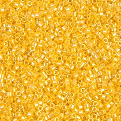 DB 1562, Opaque Canary Yellow Luster - Miyuki Delica Beads - Size 11 - 5 grams - Japanese Cylinder Seed Beads - Wholesale & Retail