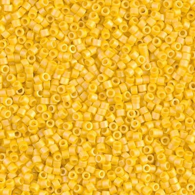 DB 1592, Matte Opaque Canary Yellow AB - Miyuki Delica Beads - Size 11 - 5 grams - Japanese Cylinder Seed Beads - Wholesale & Retail