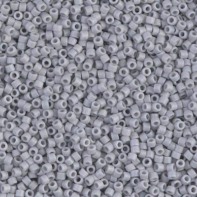 DB 1598, Ghost Gray Opaque-AB-Matte - Miyuki Delica Beads - Size 11 - 5 grams - Japanese Cylinder Seed Bead - Wholesale & Retail