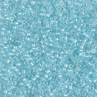 DB 1672, Crystal/Light Blue-ICL-Transparent-Luster - Miyuki Delica Beads - Size 11 - 5 grams - Japanese Cylinder Beads - Wholesale & Retail