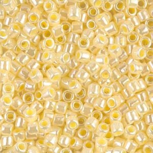 DB 232, Pale Yellow Lined Luster - Miyuki Delica Beads, Size 11, 5 grams - Miyuki Delica & Seed Beads - Crystal/Pastel Yellow ICCL