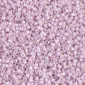 DB 1504, Opaque Pale Rose AB - Miyuki Delica Beads - Size 11 - 5 grams - Japanese Cylinder Seed Beads - Wholesale & Retail