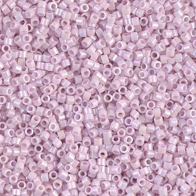 DB 1504, Opaque Pale Rose AB - Miyuki Delica Beads - Size 11 - 5 grams - Japanese Cylinder Seed Beads - Wholesale & Retail